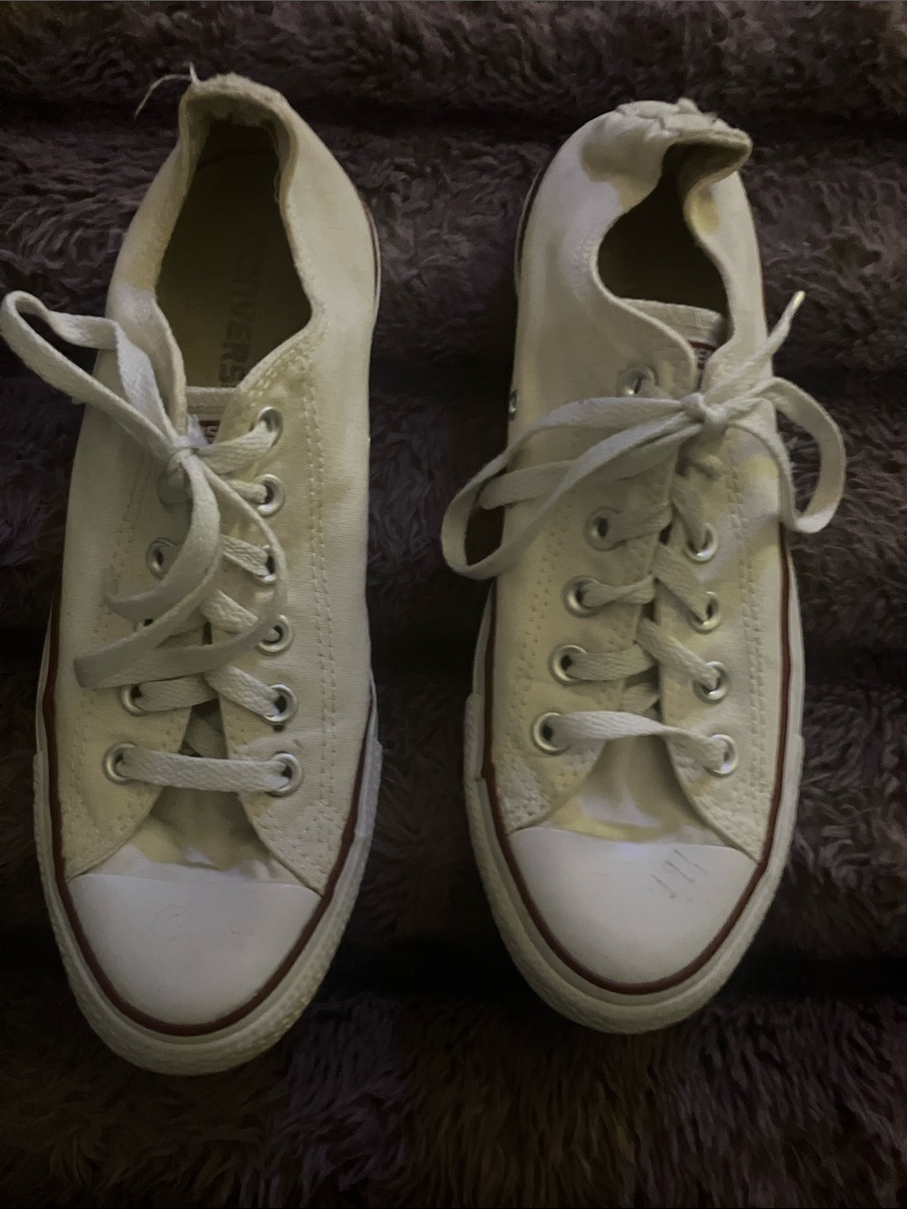 Classic Low-Top Canvas Sneakers in Off-White